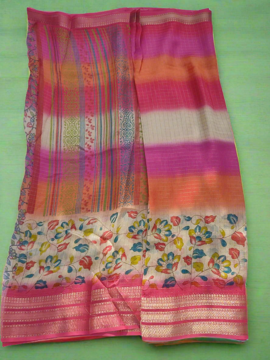 Synthetic printed saree