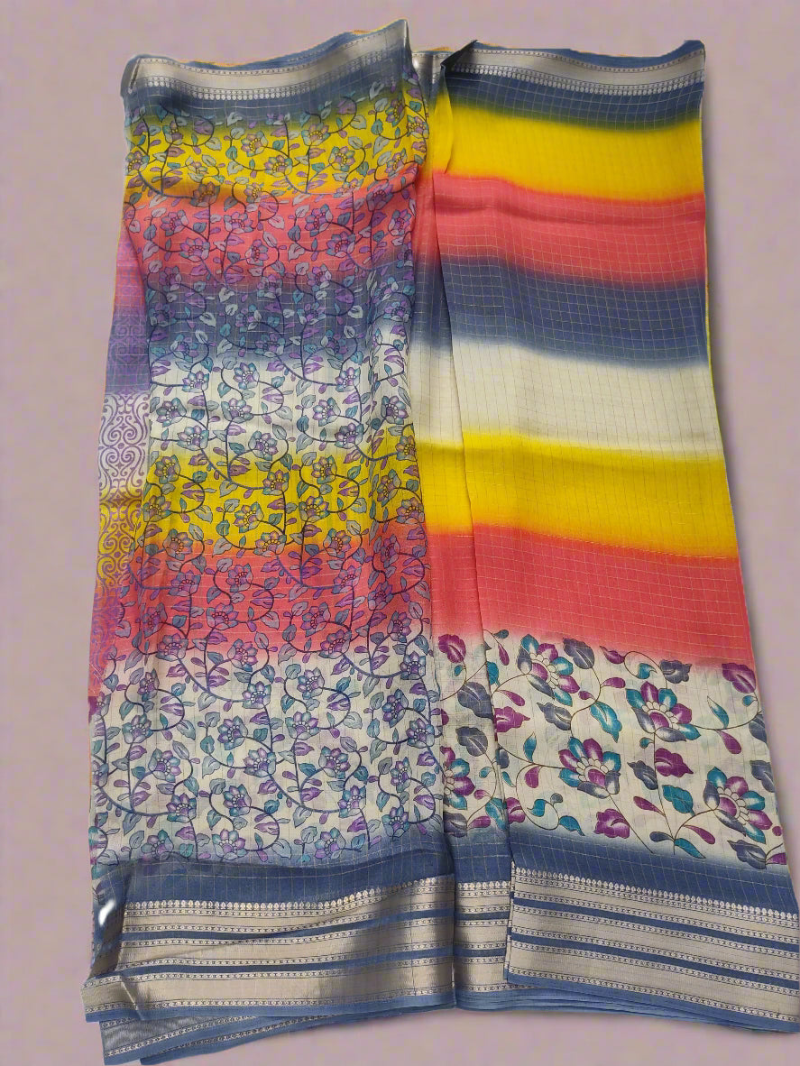 Synthetic printed saree