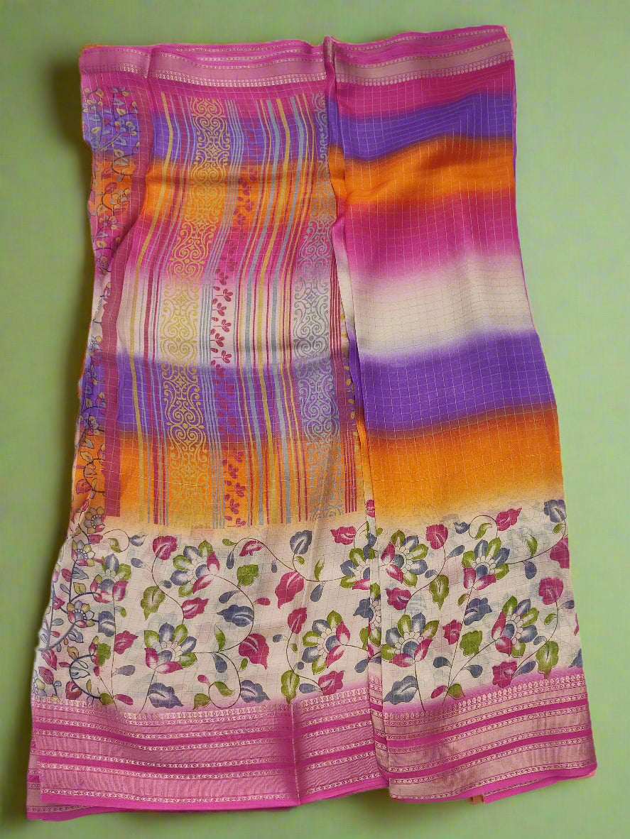 Synthetic printed saree