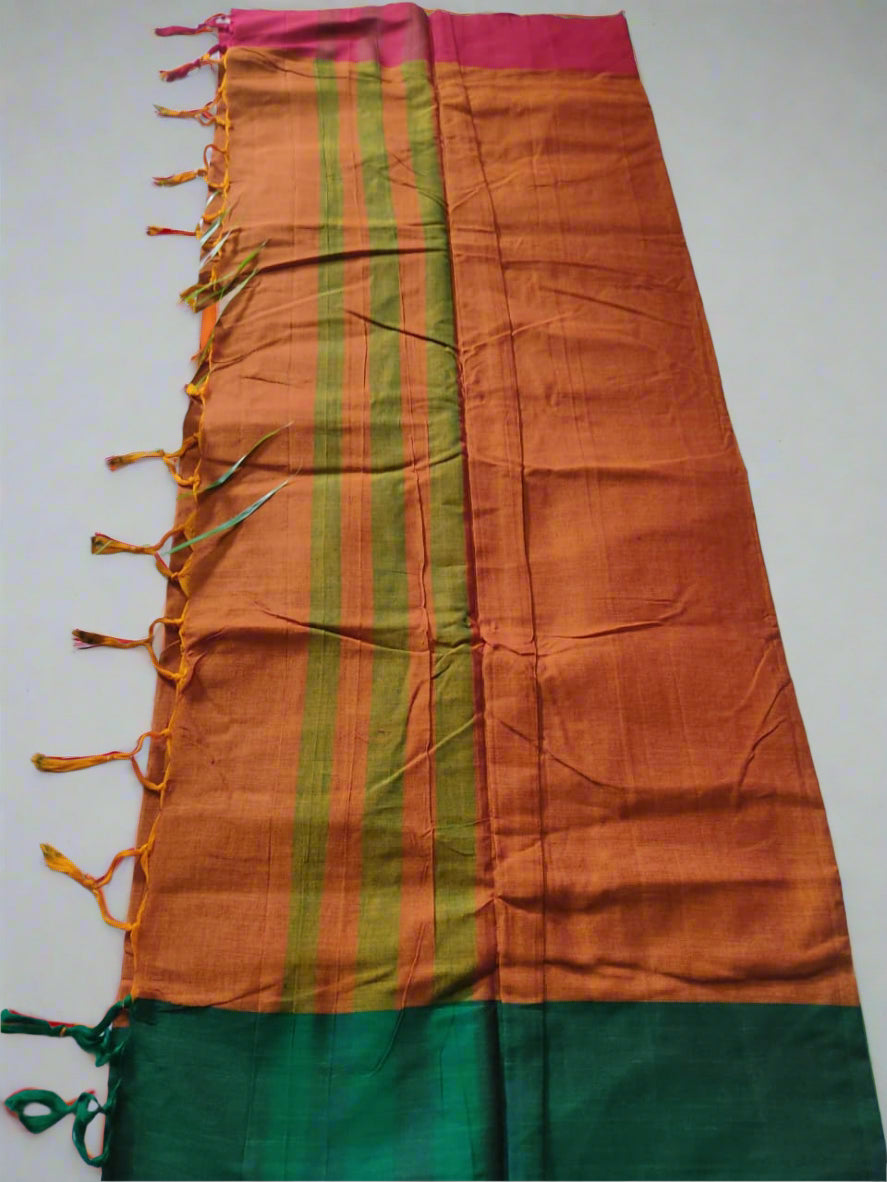 Plain Cotton Saree – Lightweight Handloom Saree for Office & Casual Wear