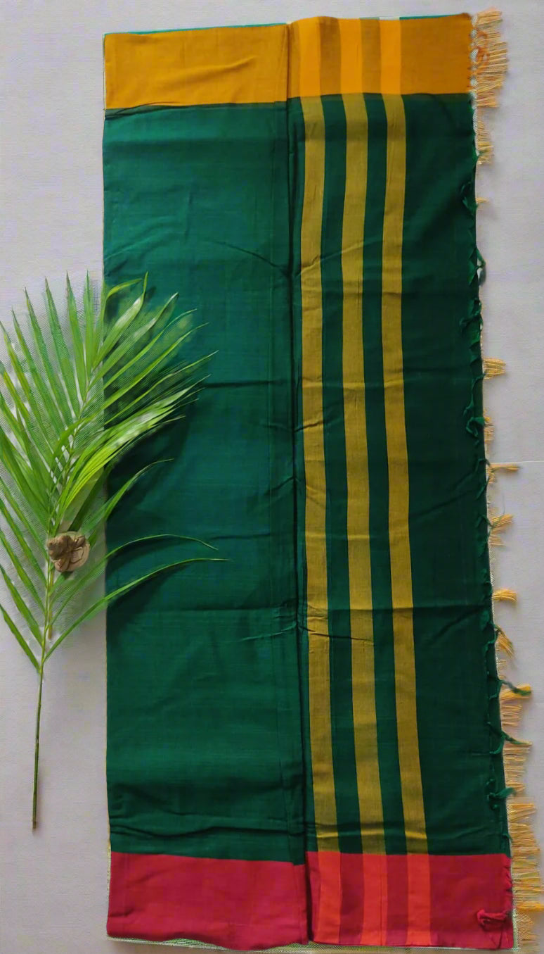 Plain Cotton Saree – Lightweight Handloom Saree for Office & Casual Wear