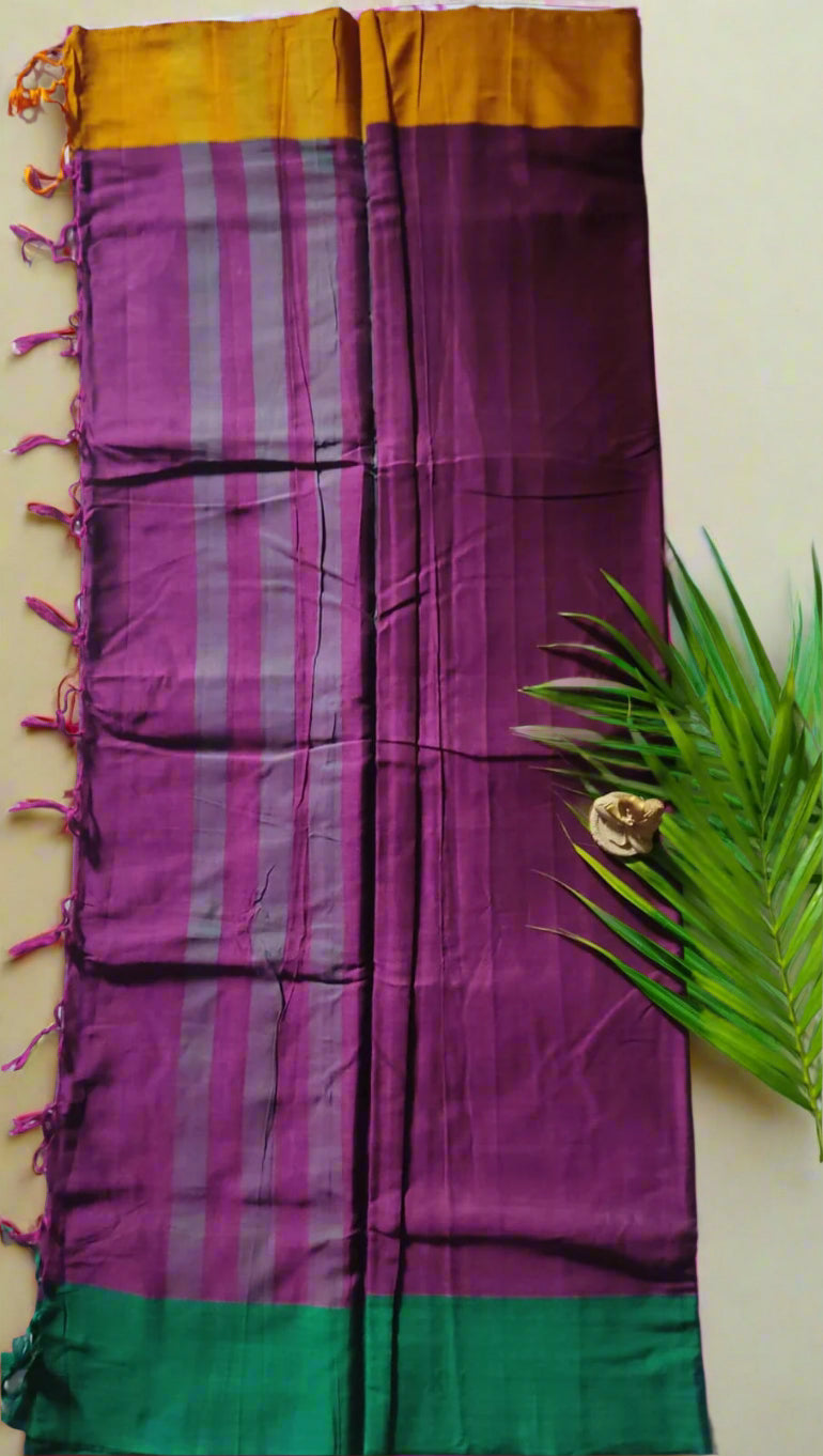 Plain Cotton Saree – Lightweight Handloom Saree for Office & Casual Wear