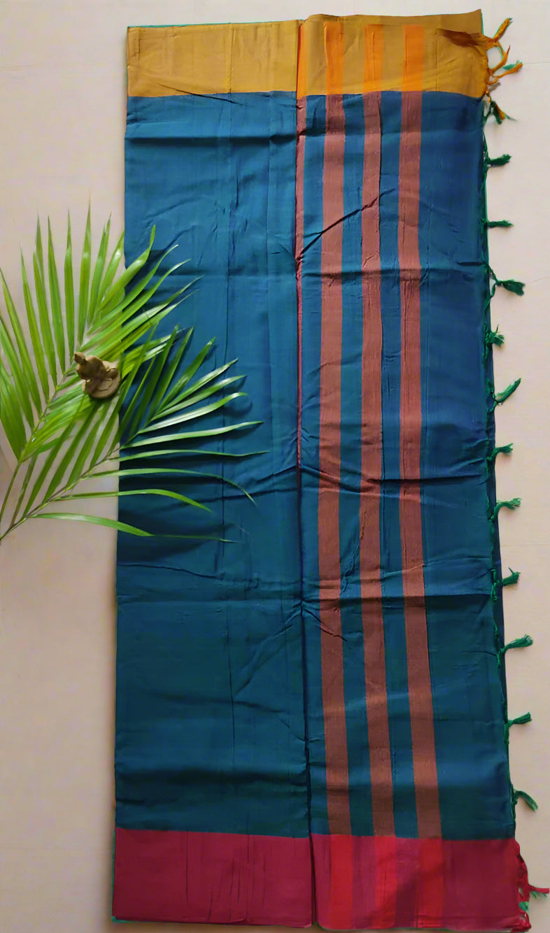 Plain Cotton Saree – Lightweight Handloom Saree for Office & Casual Wear