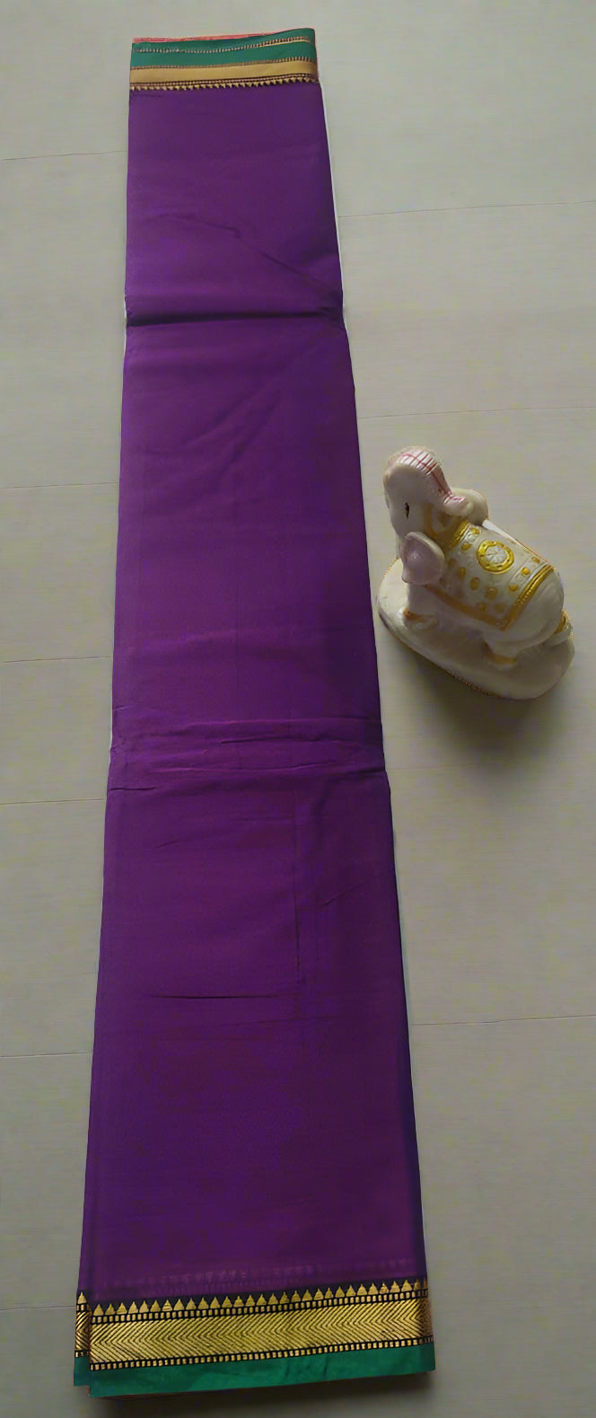 Narayanpet Cotton Saree – Plain Body with Gold Border