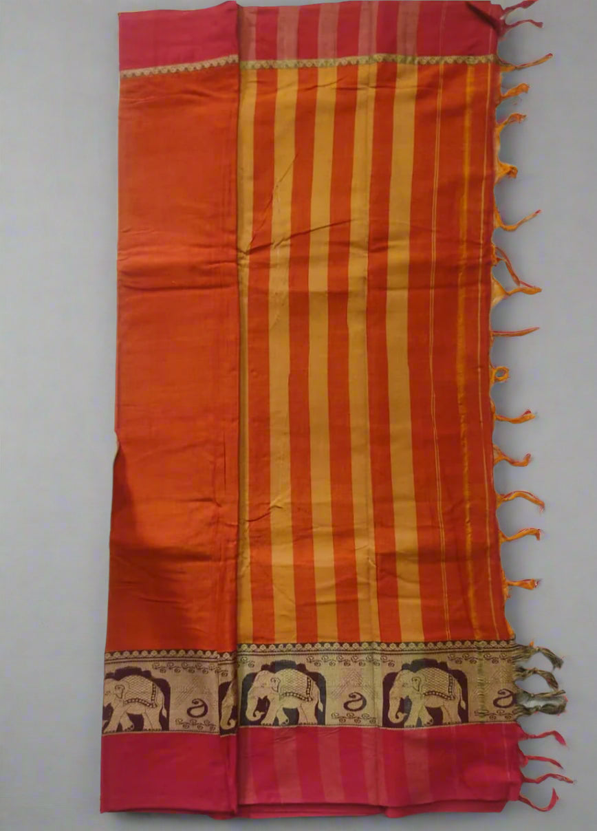 Narayanpet Cotton Saree – Authentic Handloom Saree with Traditional Border