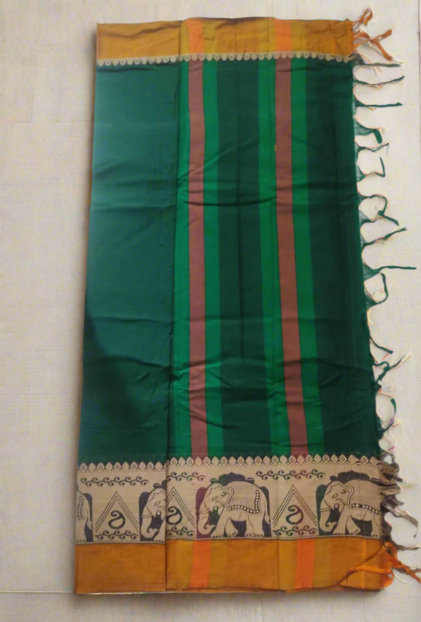 Narayanpet Cotton Saree – Authentic Handloom Saree with Traditional Border