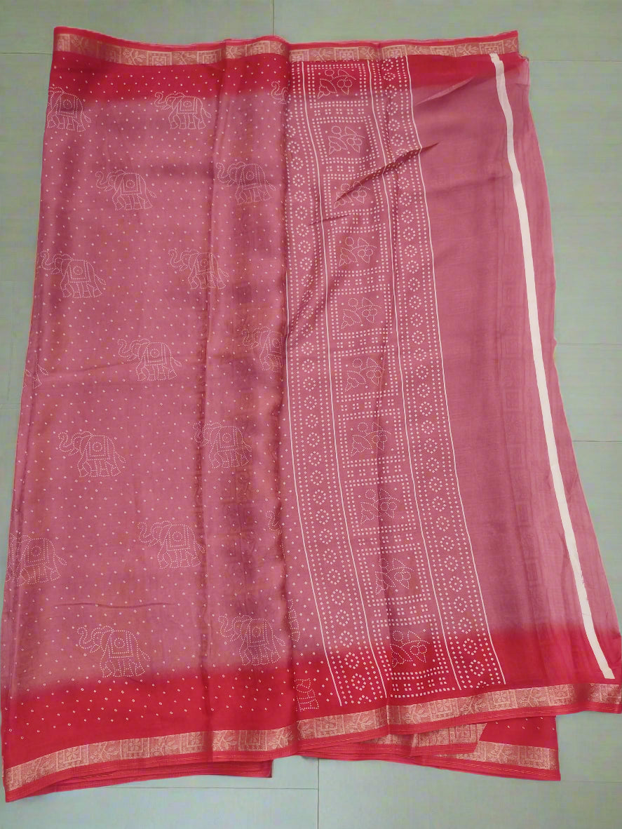 Synthetic printed saree