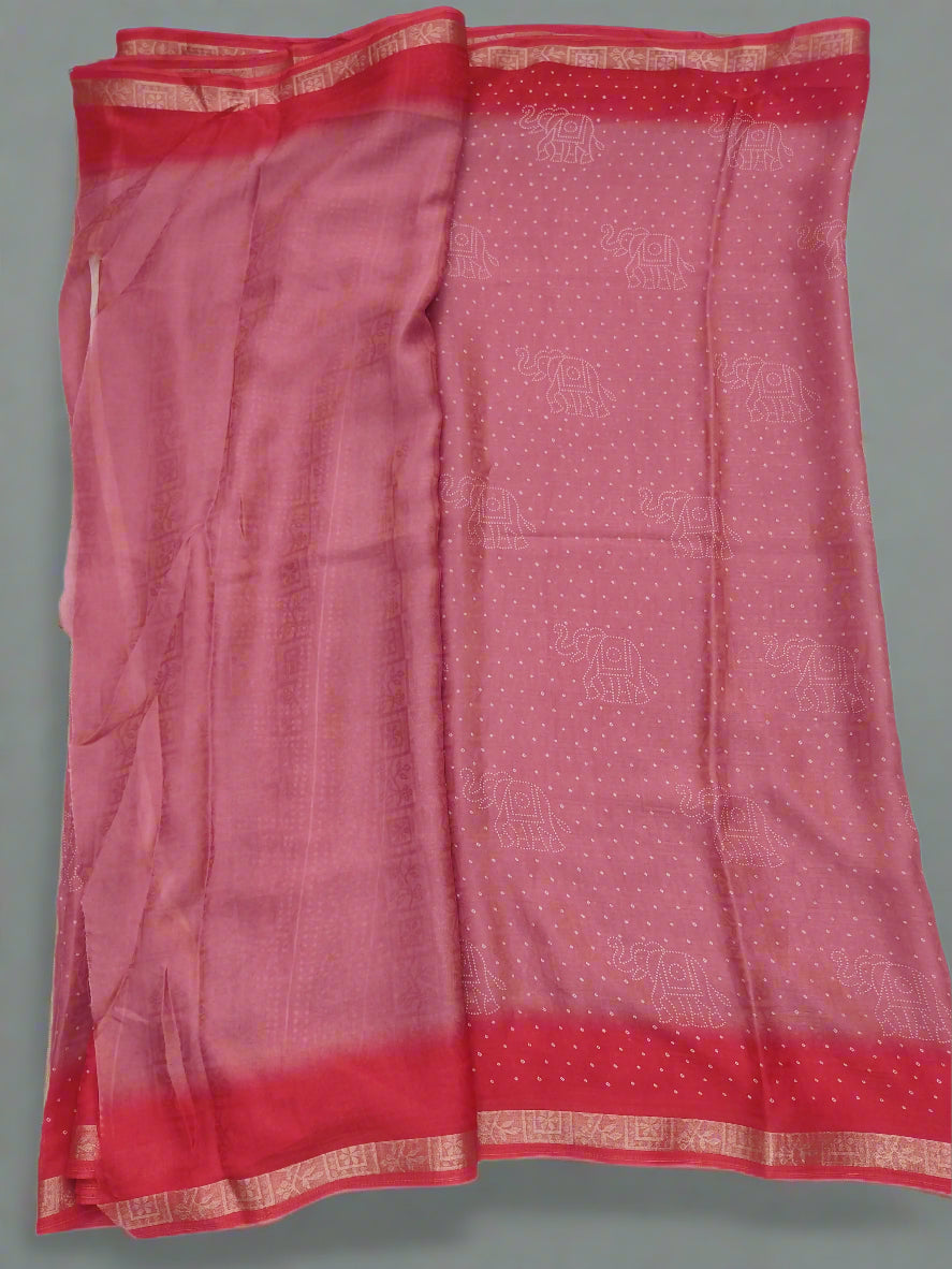 Synthetic printed saree