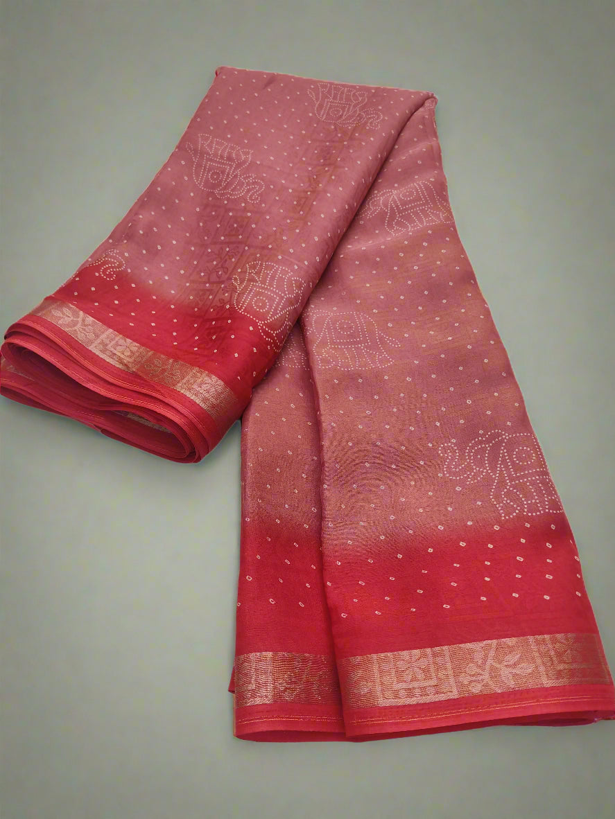 Synthetic printed saree