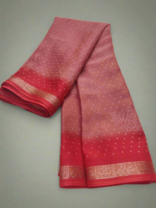 Synthetic printed saree
