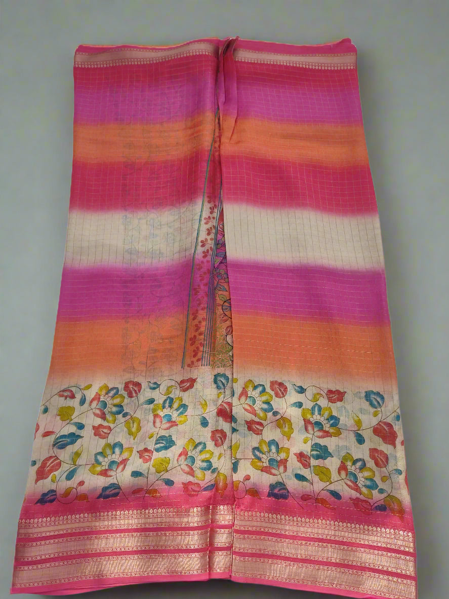 Synthetic printed saree