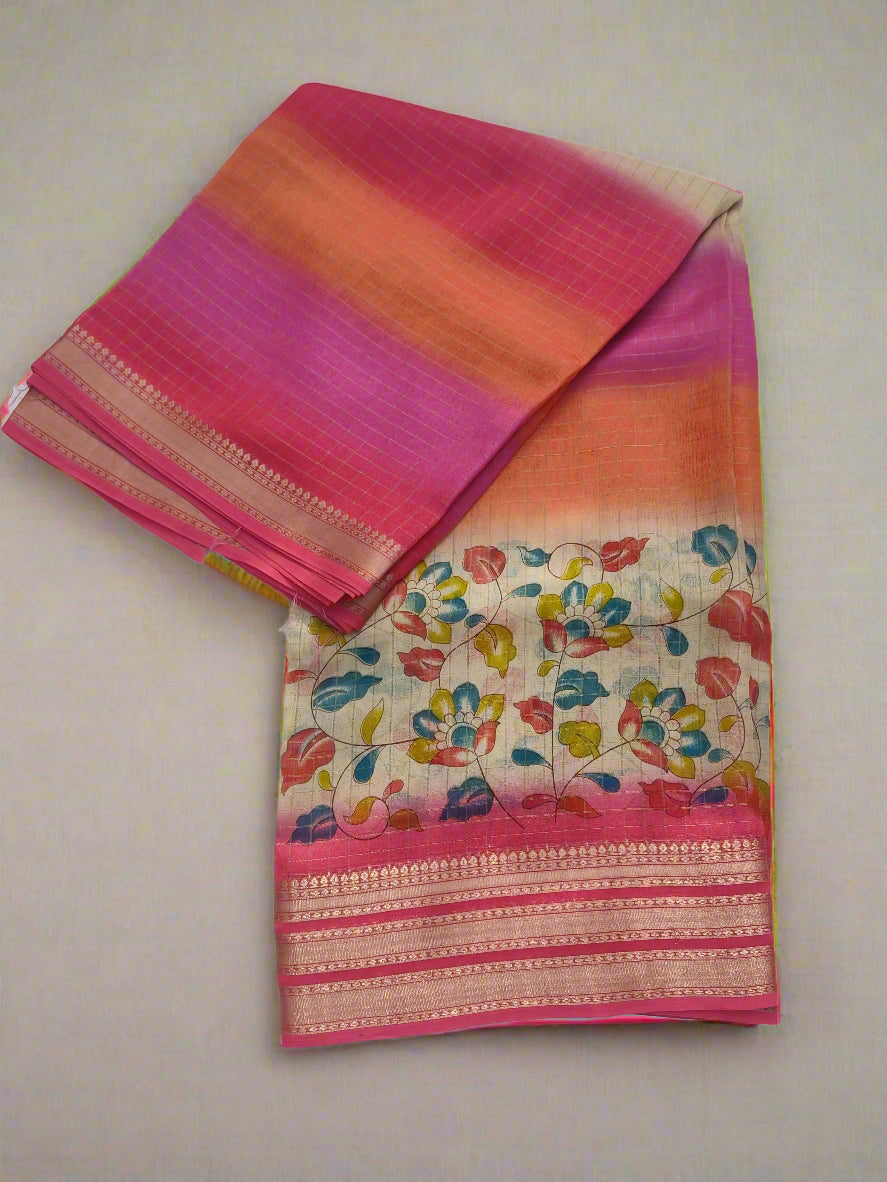 Synthetic printed saree