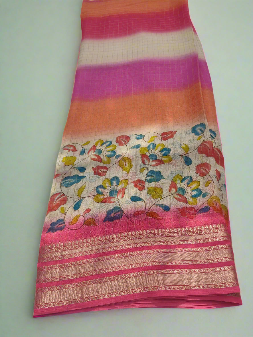 Synthetic printed saree