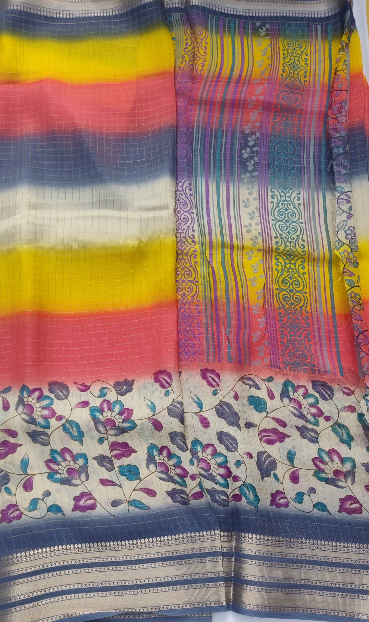 Synthetic printed saree