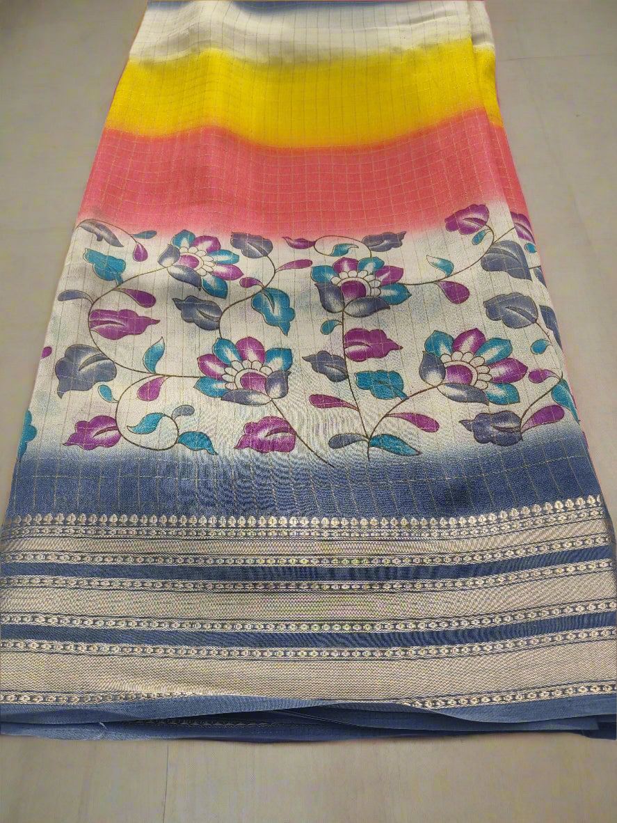 Synthetic printed saree