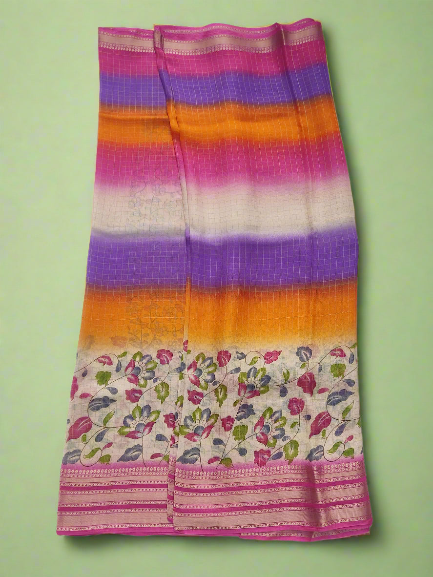 Synthetic printed saree