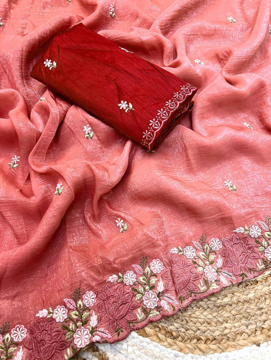 Fancy Saree Crushed Cloth