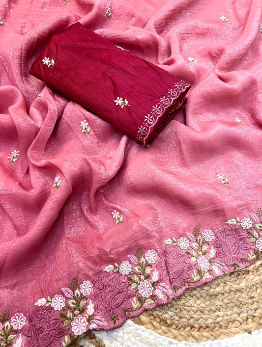 Fancy Saree Crushed Cloth