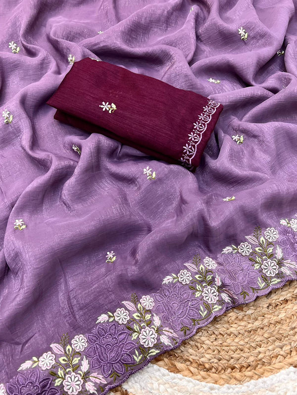 Fancy Saree Crushed Cloth