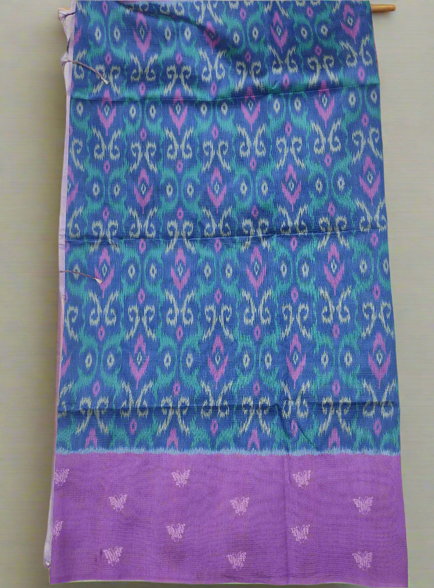 Binary Ikkat Fancy Saree – Designer Handwoven Party Wear