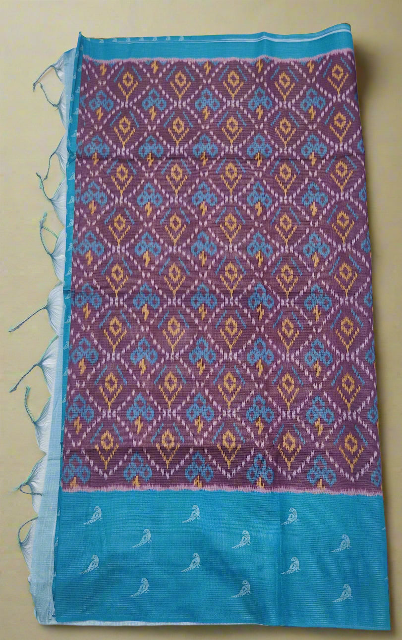 Binary Ikkat Fancy Saree – Designer Handwoven Party Wear