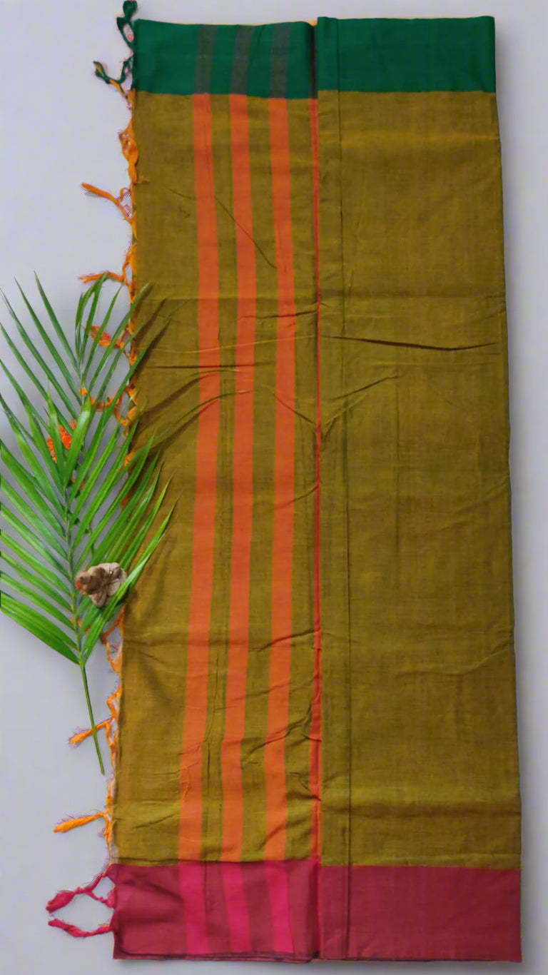 Plain Cotton Saree – Lightweight Handloom Saree for Office & Casual Wear
