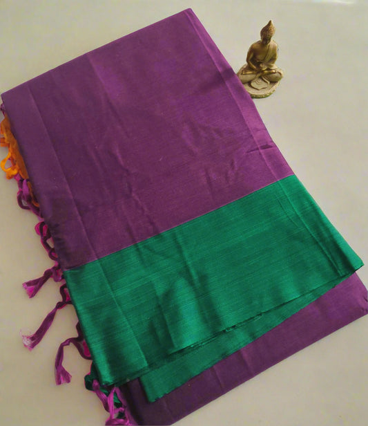 Plain Cotton Saree – Lightweight Handloom Saree for Office & Casual Wear
