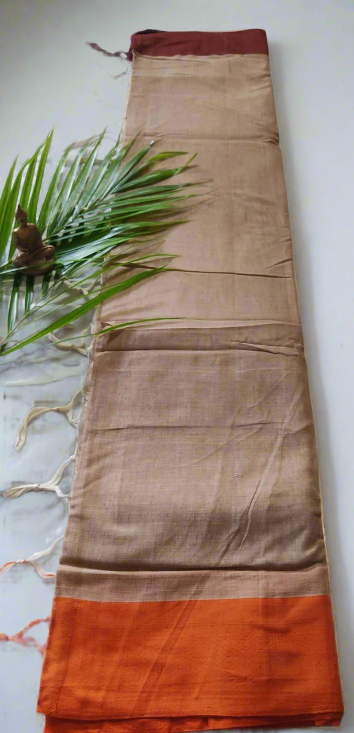 Plain Cotton Saree – Lightweight Handloom Saree for Office & Casual Wear