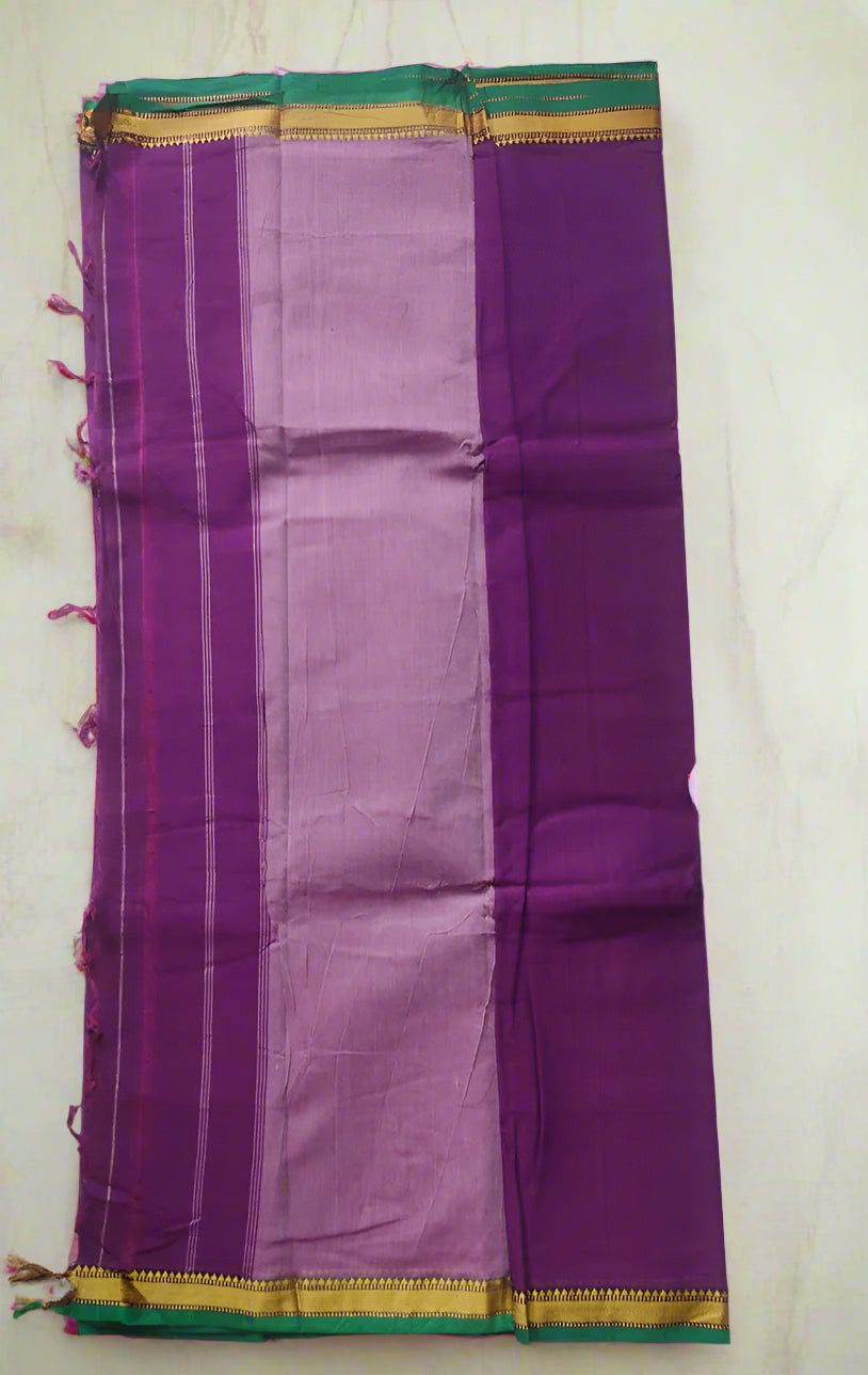 Narayanpet Cotton Saree – Plain Body with Gold Border