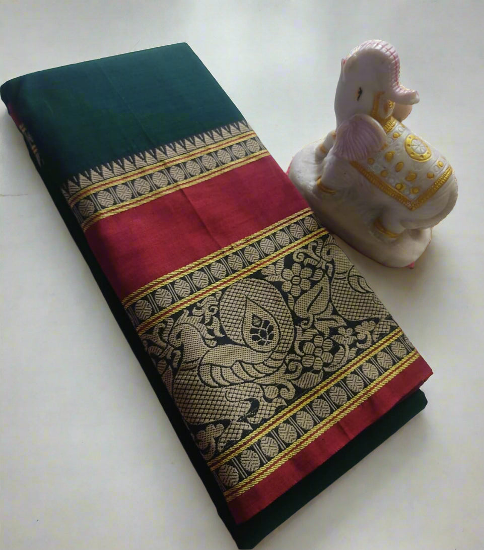 Narayanpet Cotton Saree – Authentic Handloom Saree with Traditional Border
