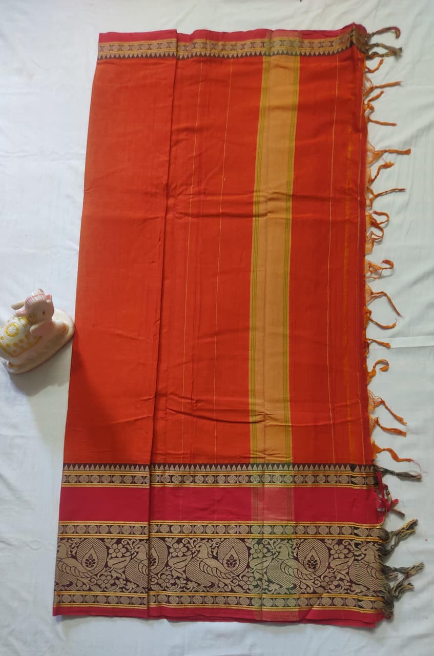 Narayanpet Cotton Saree – Authentic Handloom Saree with Traditional Border
