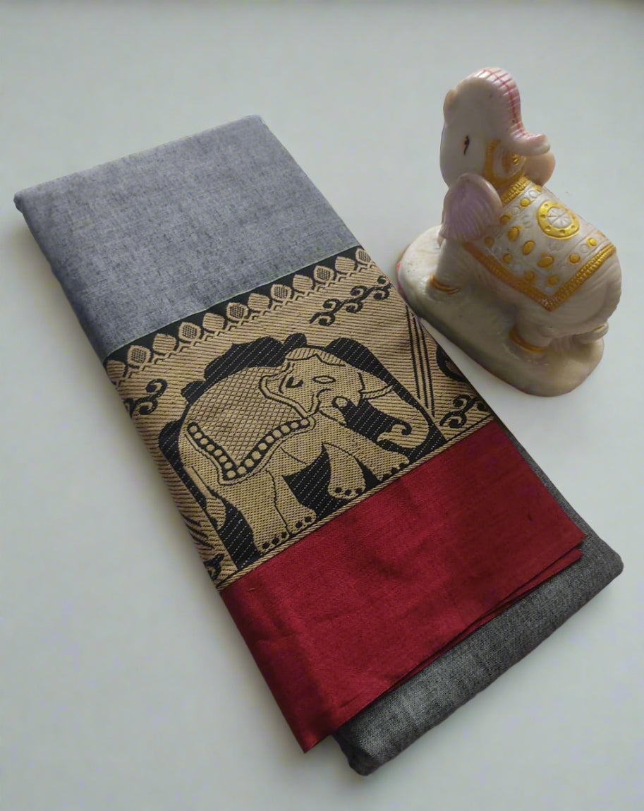 Narayanpet Cotton Saree – Authentic Handloom Saree with Traditional Border