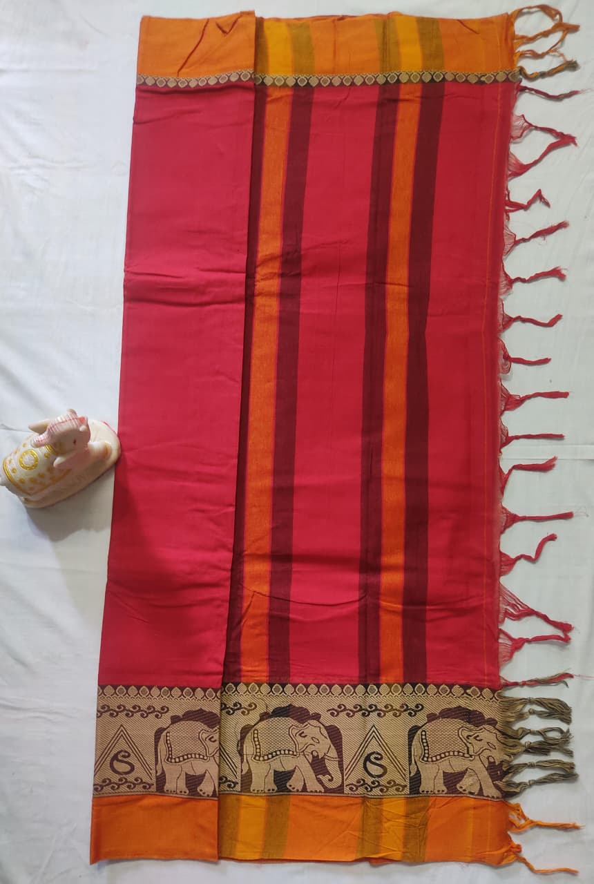 Narayanpet Cotton Saree – Authentic Handloom Saree with Traditional Border
